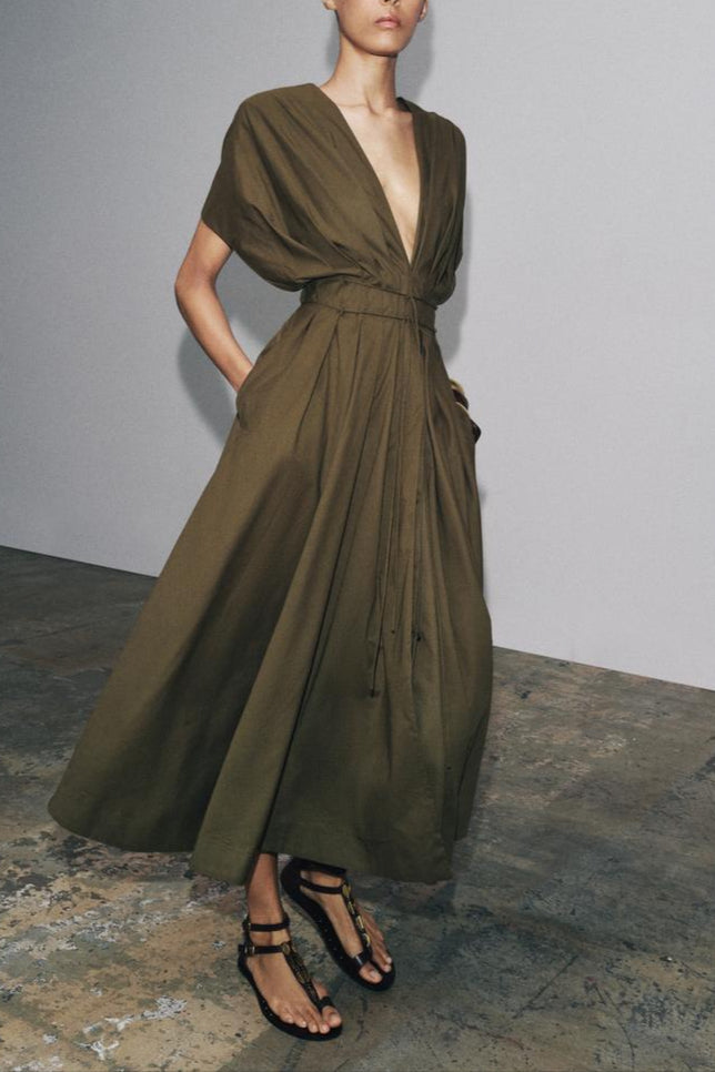 COLLECTION Pleated Midi Dress